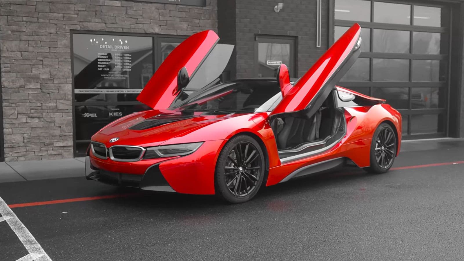 Liquid Cardinal Red on BMW i8 — Detail Driven