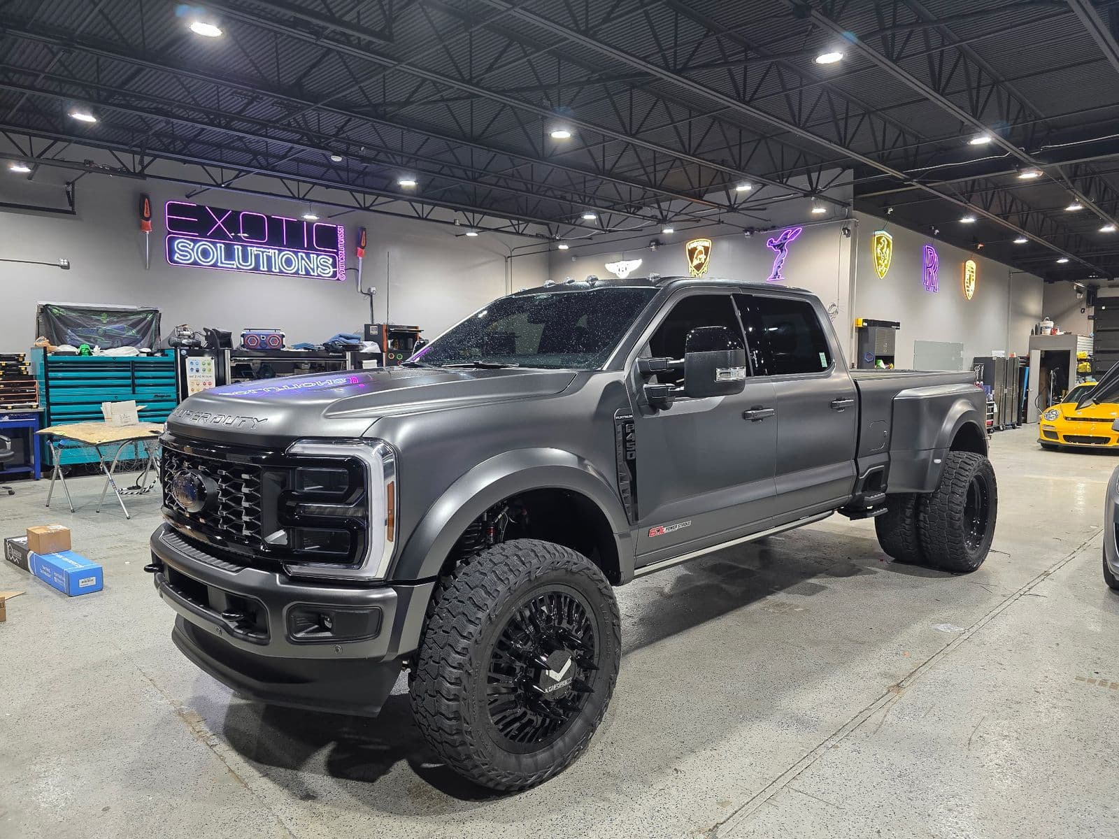 Satin Dark Gray Metallic on Ford F-450 — Exotic Solutions