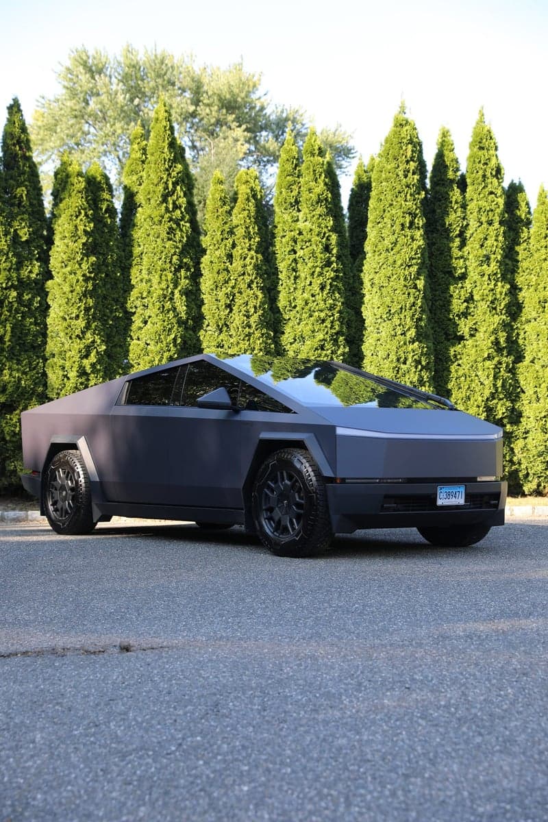 Satin Blue Steel on Tesla Cybertruck